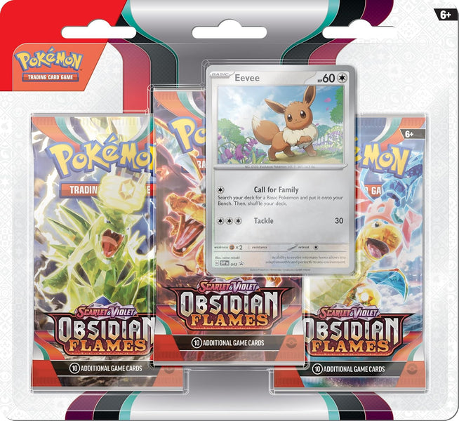 Pokemon Scarlet and Violet Obsidian Flames 3 Pack Booster Blister Image 1