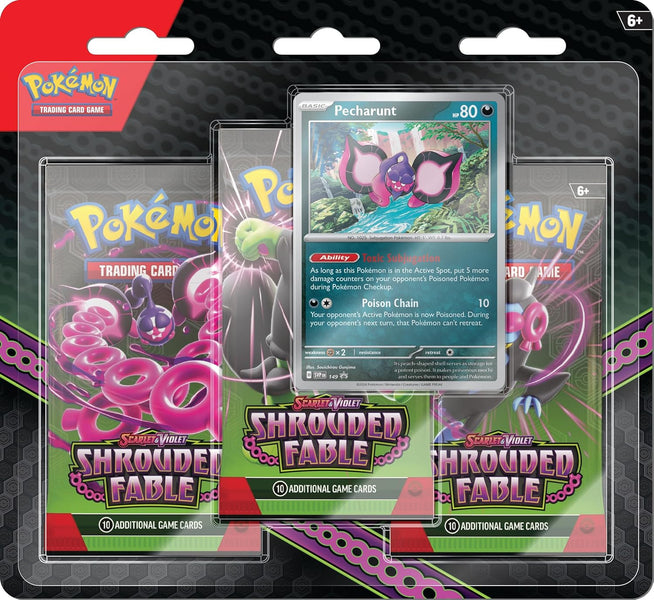 Pokemon Scarlet and Violet Shrouded Fable 3 Pack Booster Blister Image 1